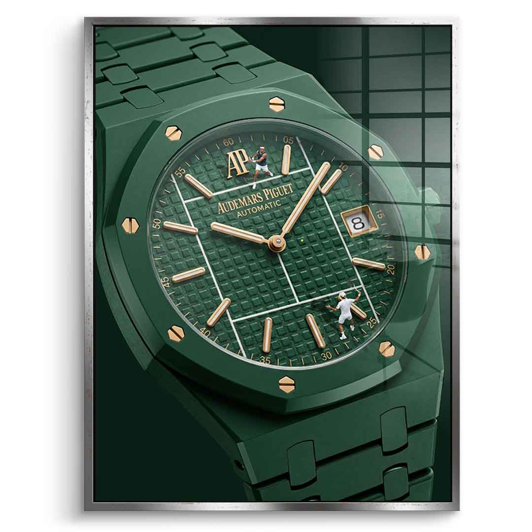 Luxury Timepiece – Tennis Acrylglasbild Schwarzer Rahmen