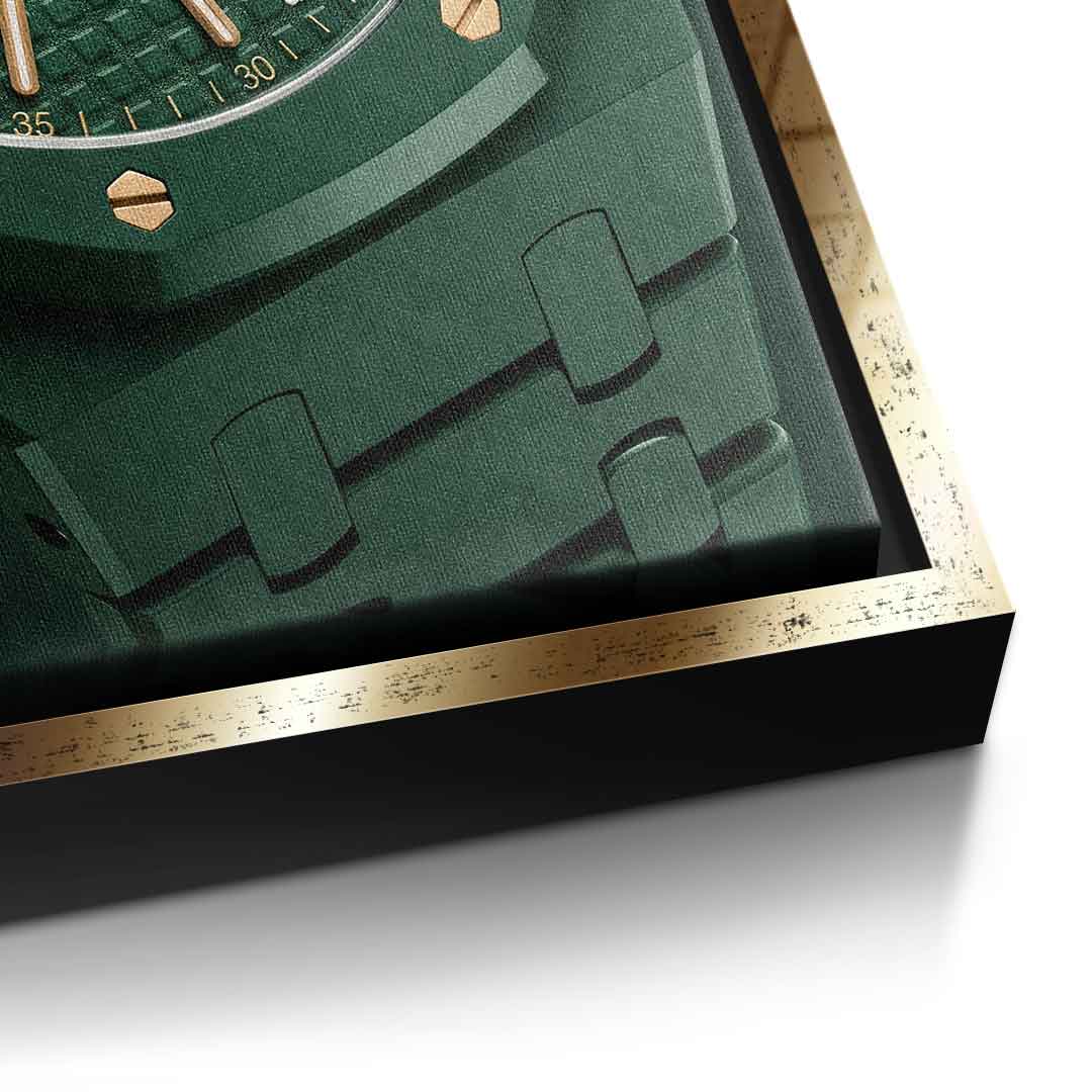 Luxury Timepiece – Tennis Leinwandbild Detail Goldener Rahmen