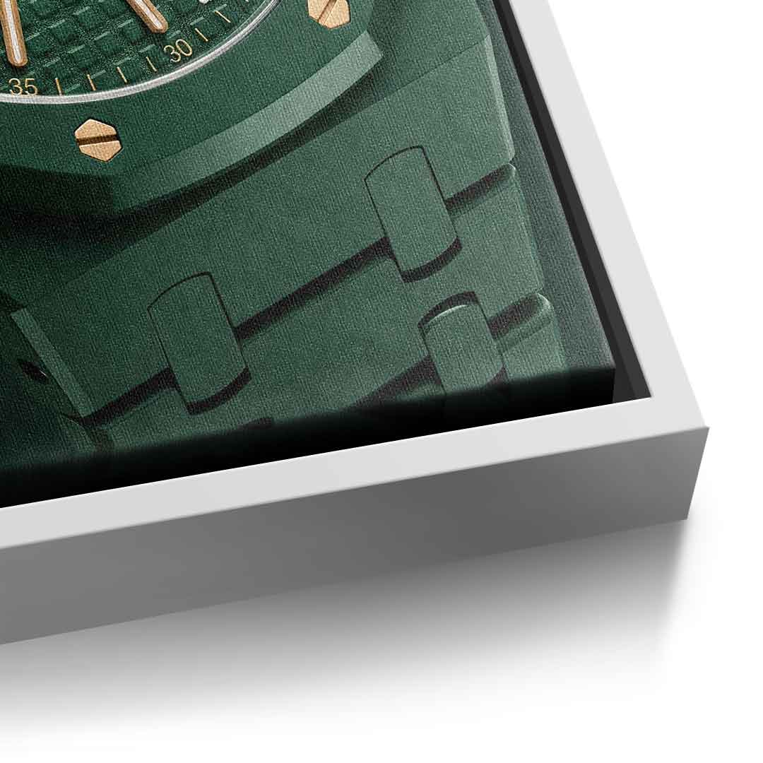 Luxury Timepiece – Tennis Leinwandbild Detail Weißer Rahmen