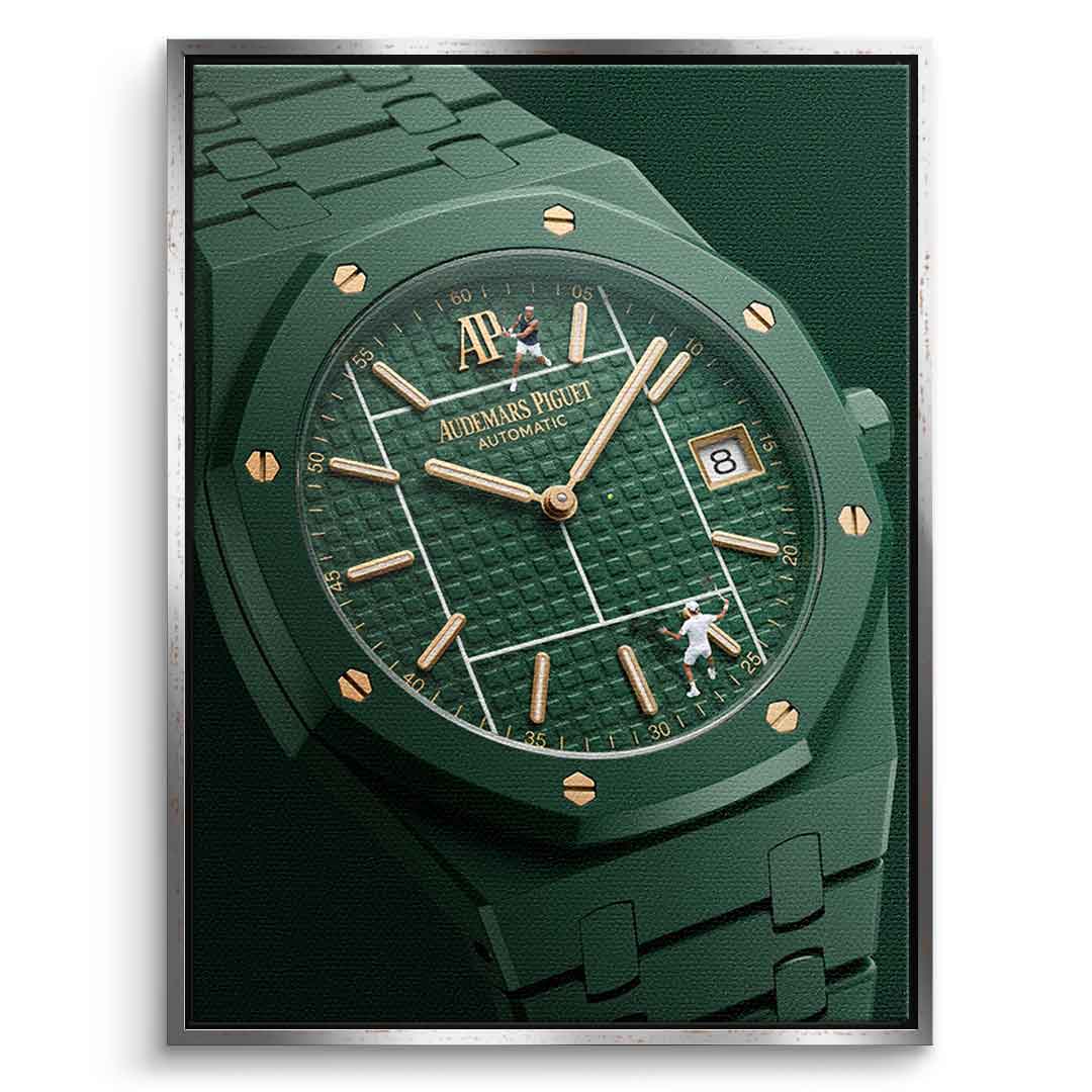Luxury Timepiece – Tennis Leinwandbild Schwarzer Rahmen