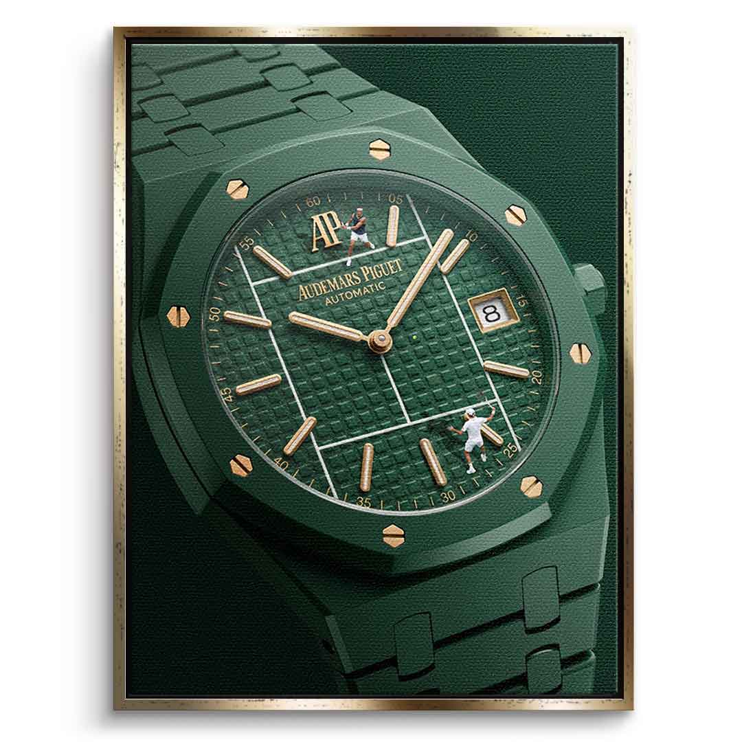 Luxury Timepiece – Tennis Leinwandbild Goldener Rahmen