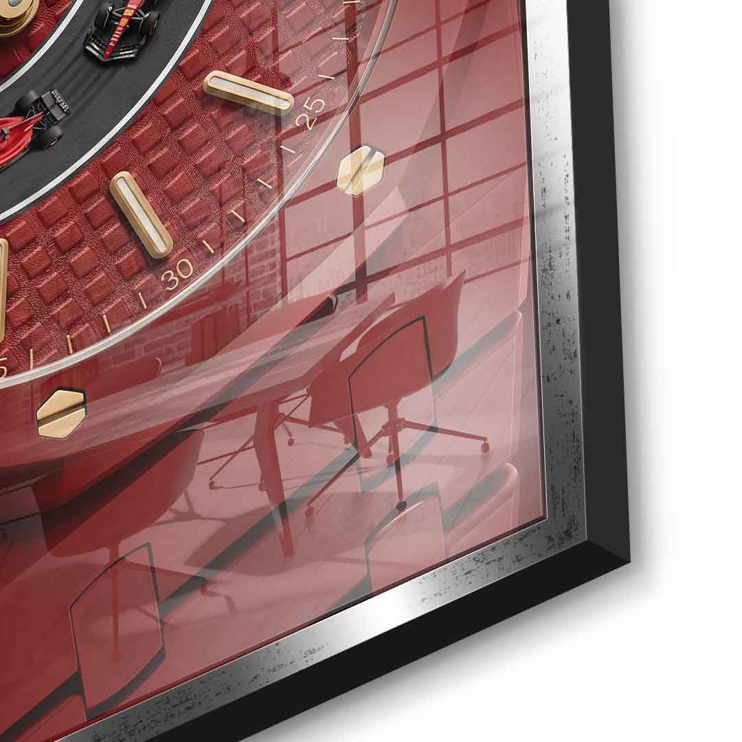Luxury Timepiece Formula 1 Acrylglasbild Detail silberner Rahmen