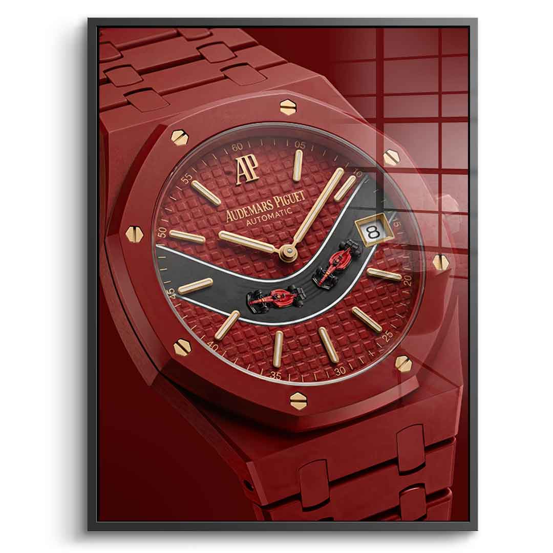 Luxury Timepiece Formula 1 Acrylglasbild silberner Rahmen