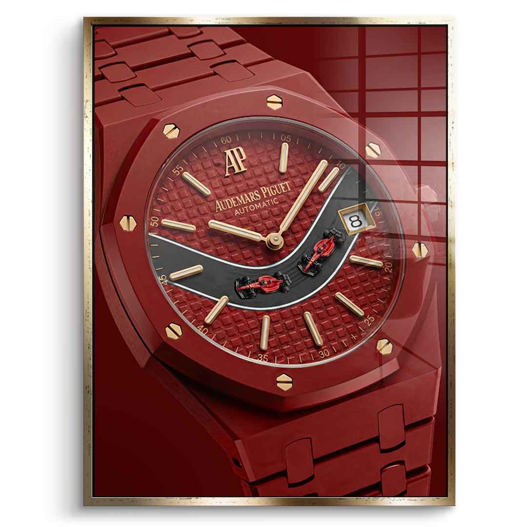 Luxury Timepiece Formula 1 Acrylglasbild goldener Rahmen