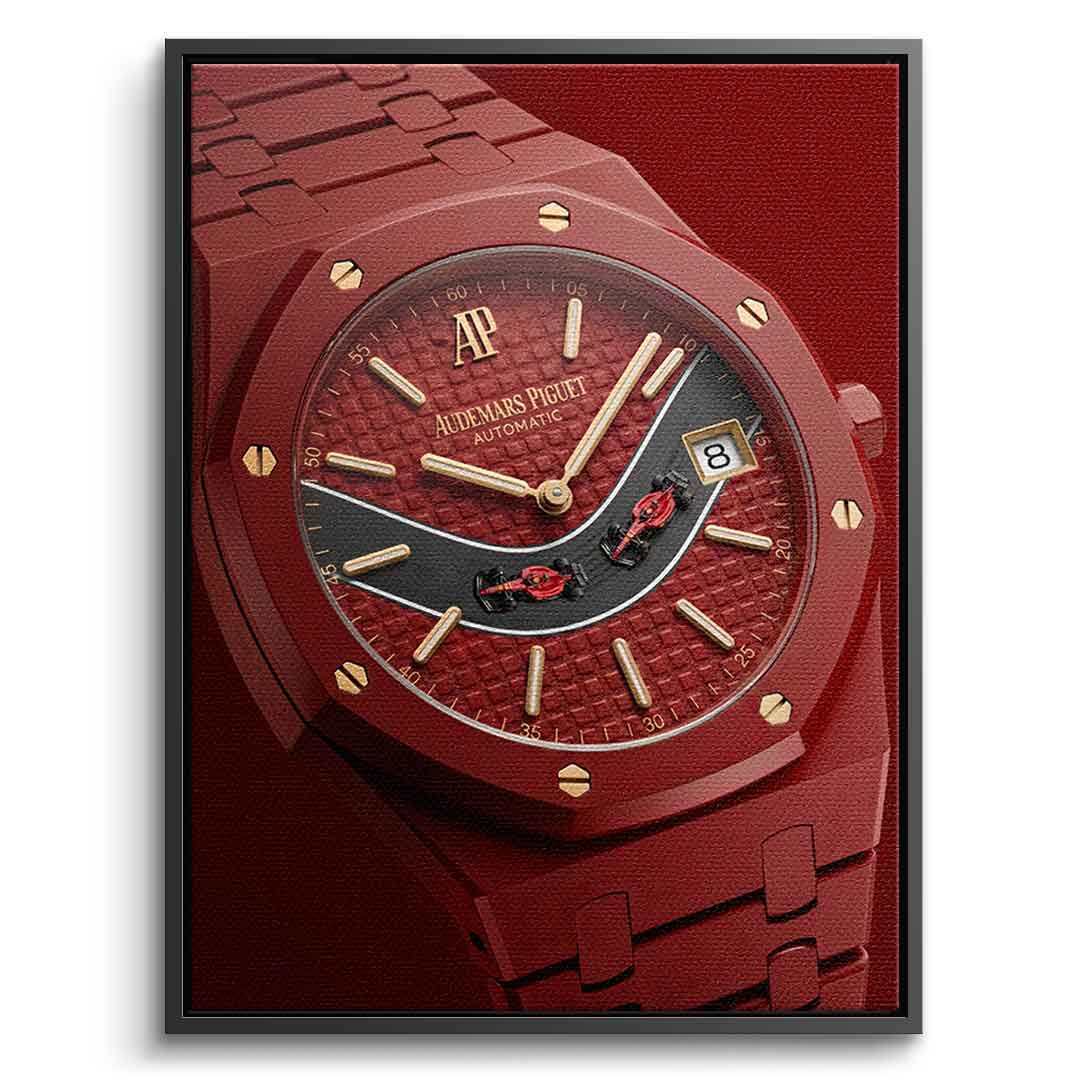 Luxury Timepiece Formula 1 Leinwandbild Silberner Rahmen