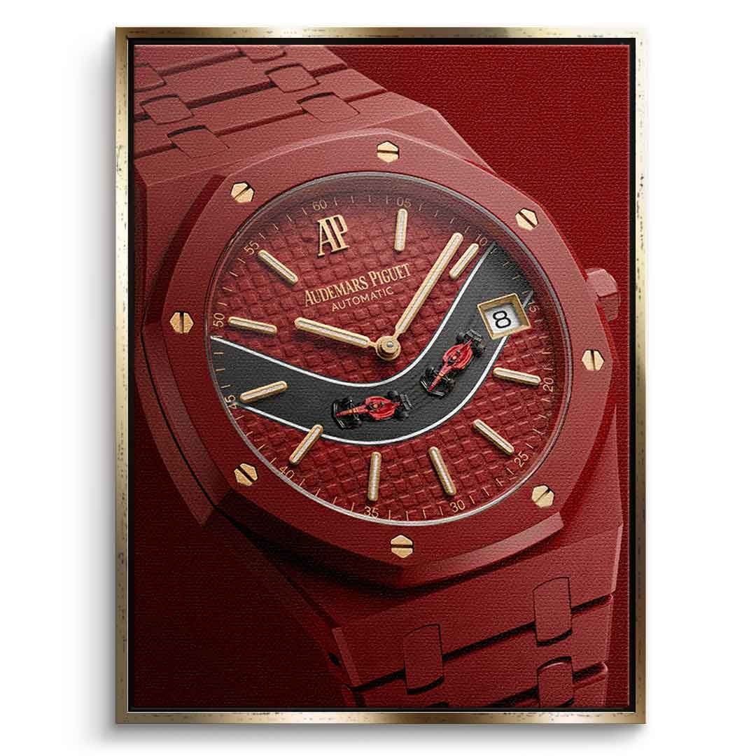 Luxury Timepiece Formula 1 Leinwandbild Goldener Rahmen