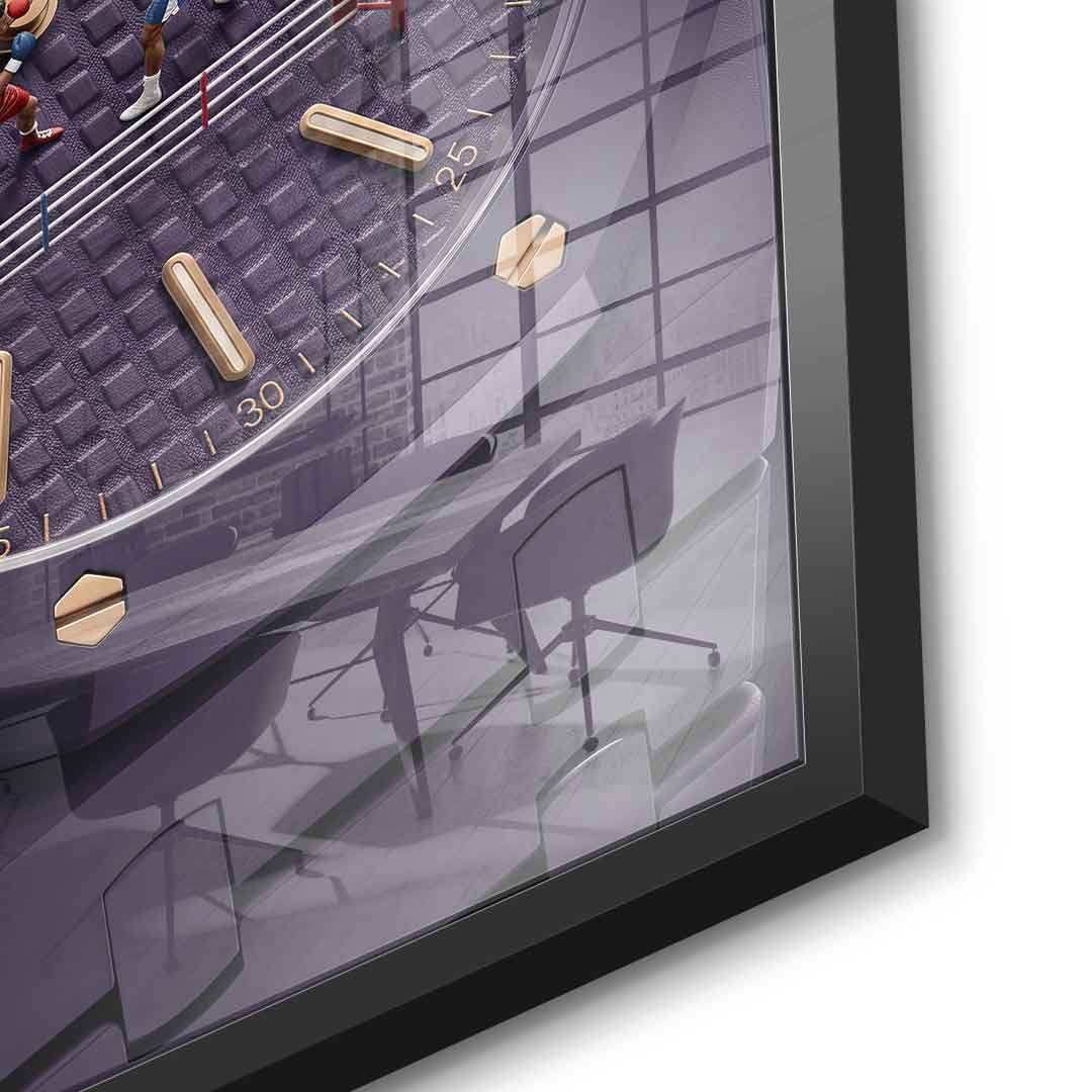 Luxury Timepiece – Boxing Acrylglasbild Detail schwarzer Rahmen
