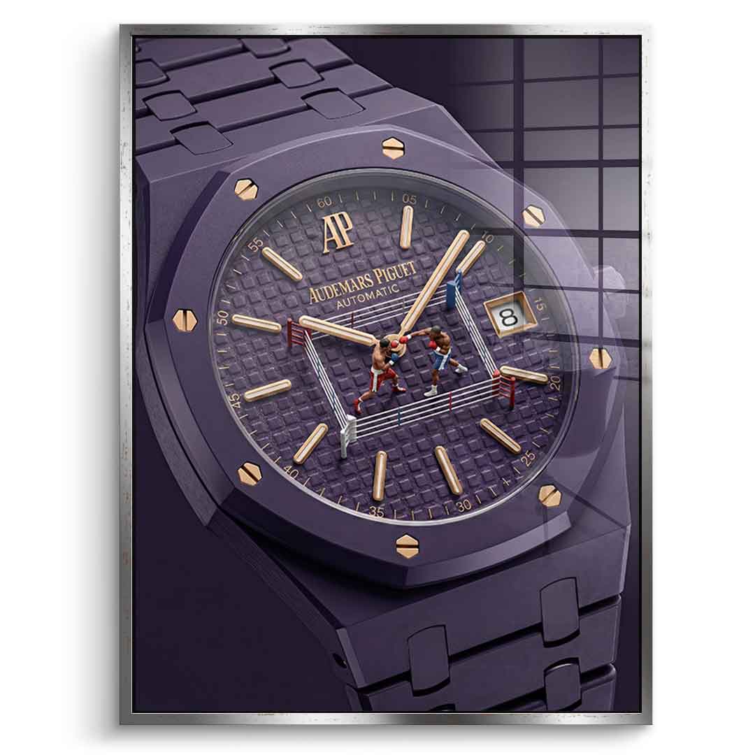 Luxury Timepiece – Boxing Acrylglasbild schwarzer Rahmen