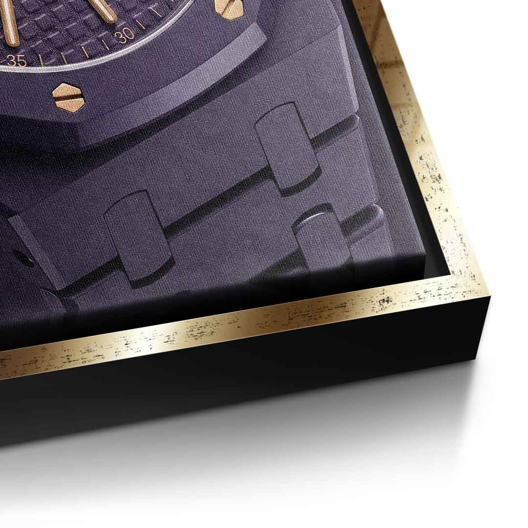 Luxury Timepiece – Boxing Leinwandbild Detail goldener Rahmen