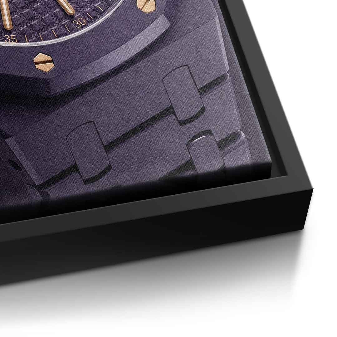 Luxury Timepiece – Boxing Leinwandbild Detail schwarzer Rahmen