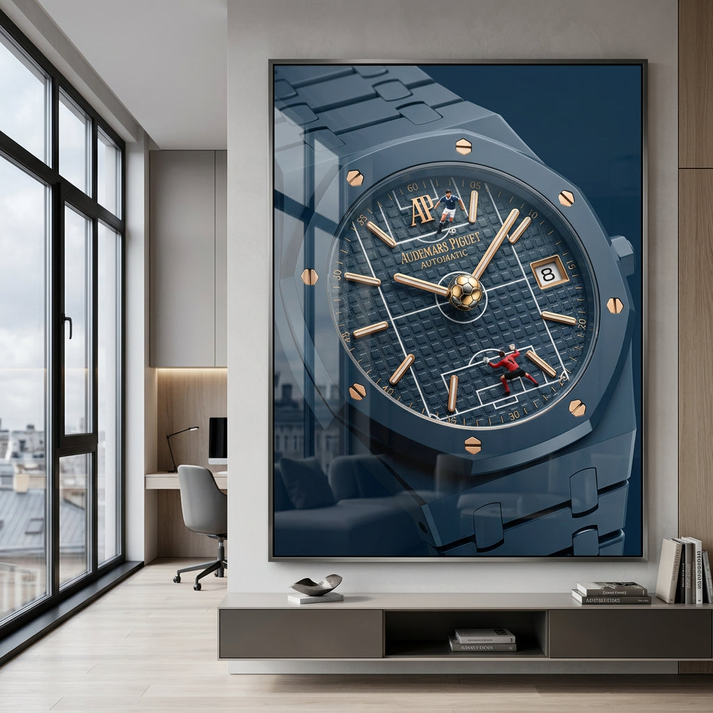 Luxury Timepiece – Football Acrylglasbild im Raum