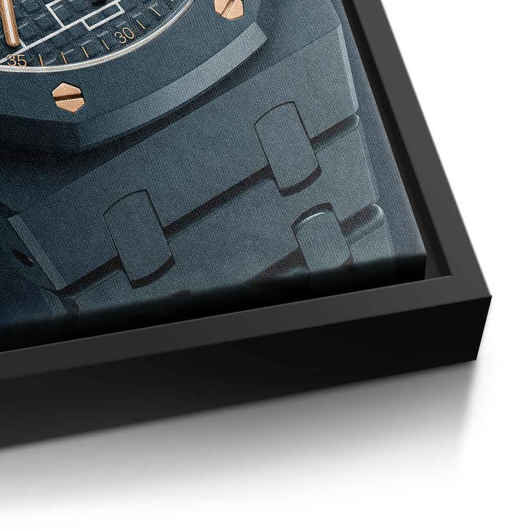 Luxury Timepiece – Football Leinwandbild Detail Schwarz