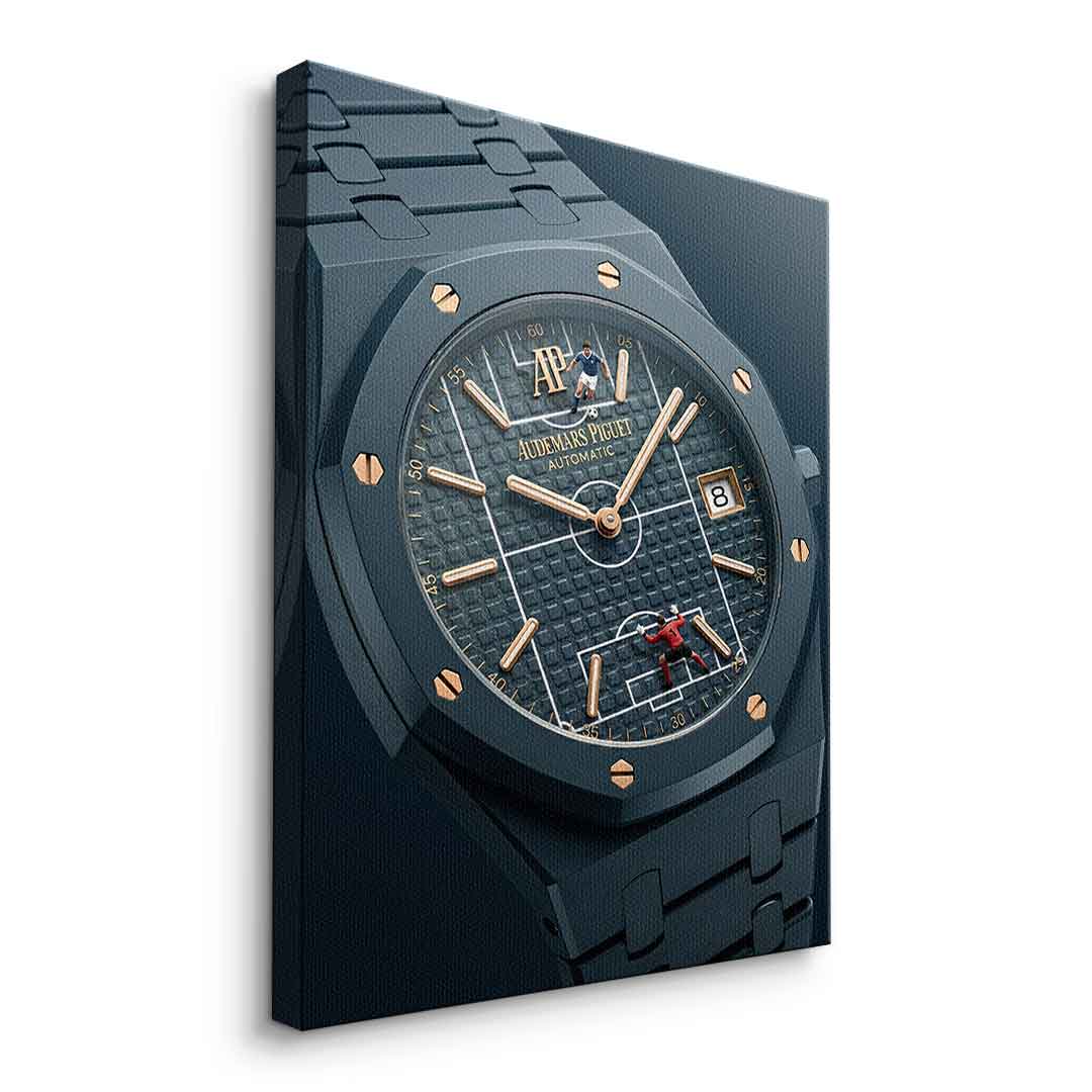 Luxury Timepiece – Football Leinwandbild Seitenansicht Ohne Rahmen