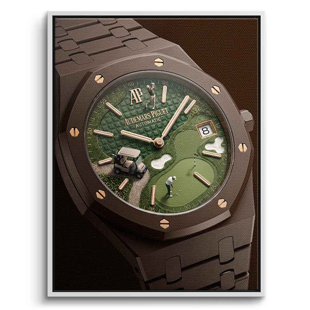 Luxury Timepiece – Golf Leinwandbild Weißer Rahmen