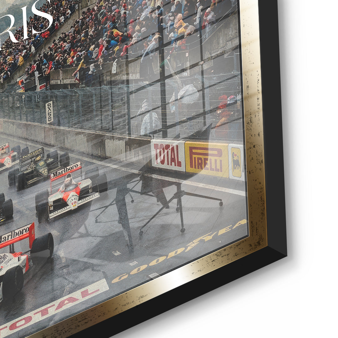 Paris F1 Acrylglas - Detail goldener Rahmen