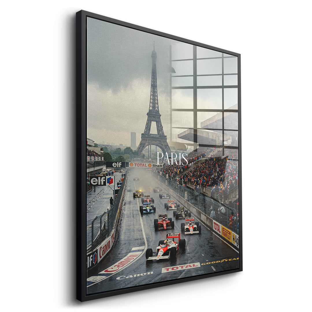 Paris F1 Acrylglas - Seitenansicht schwarzer Rahmen
