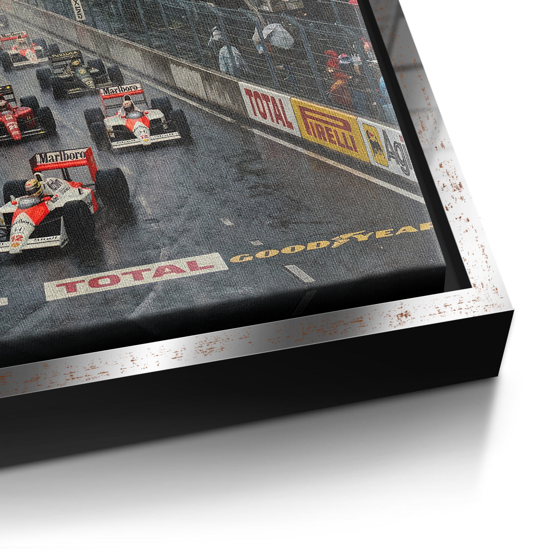Paris F1 Leinwandbild – Detail silberner Rahmen