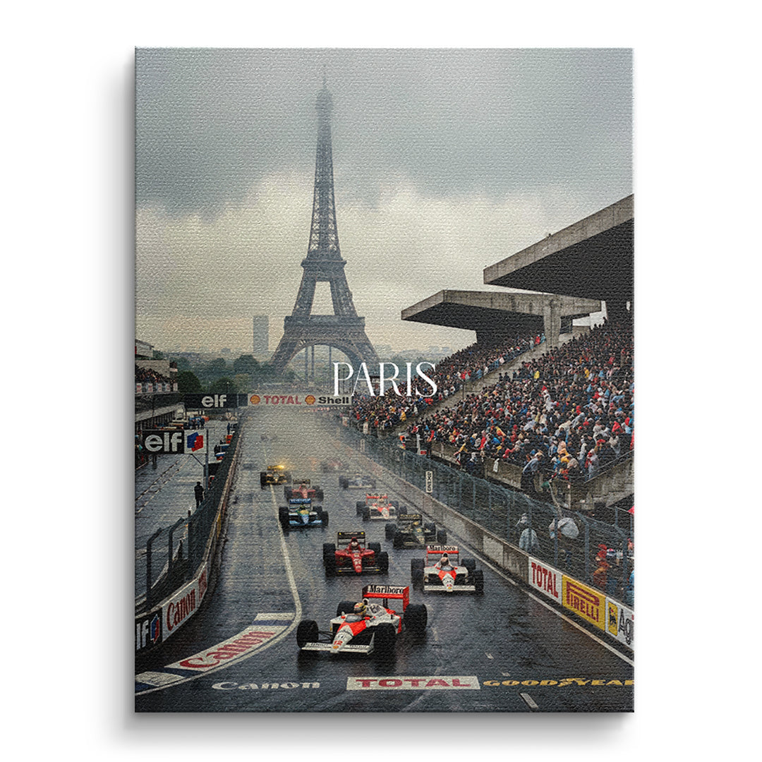 Paris F1 Leinwandbild – Ohne Rahmen