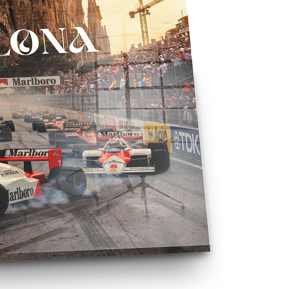 DOTCOMCANVAS Barcelona F1 Acrylglasbild Echtheitszertifikat