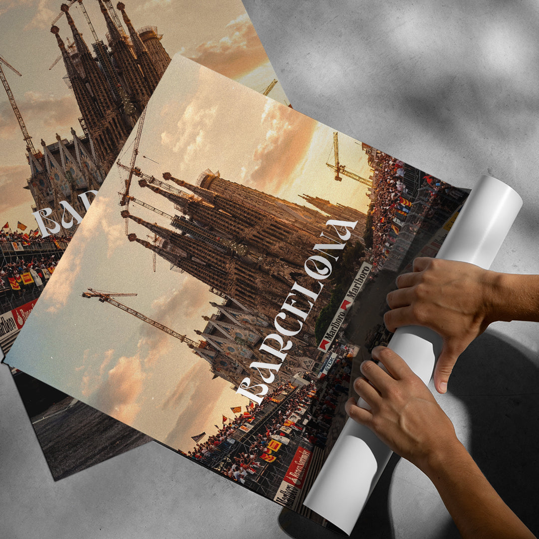 DOTCOMCANVAS Barcelona F1 Poster Aufgerollt