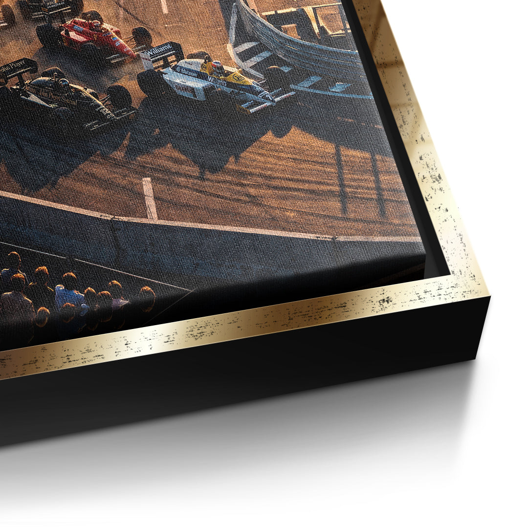 DOTCOMCANVAS Berlin F1 Leinwandbild Detailansicht mit Goldrahmen