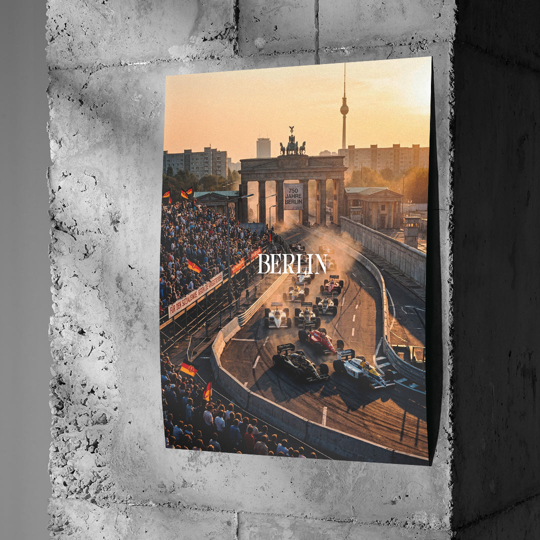DOTCOMCANVAS Berlin F1 Poster Betonwand Mockup