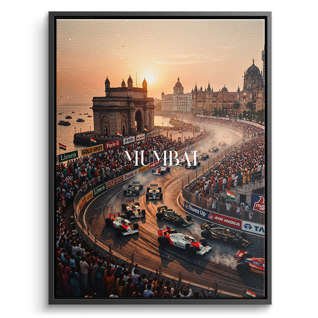 Mumbai F1 Leinwandbild Schwarzer Rahmen