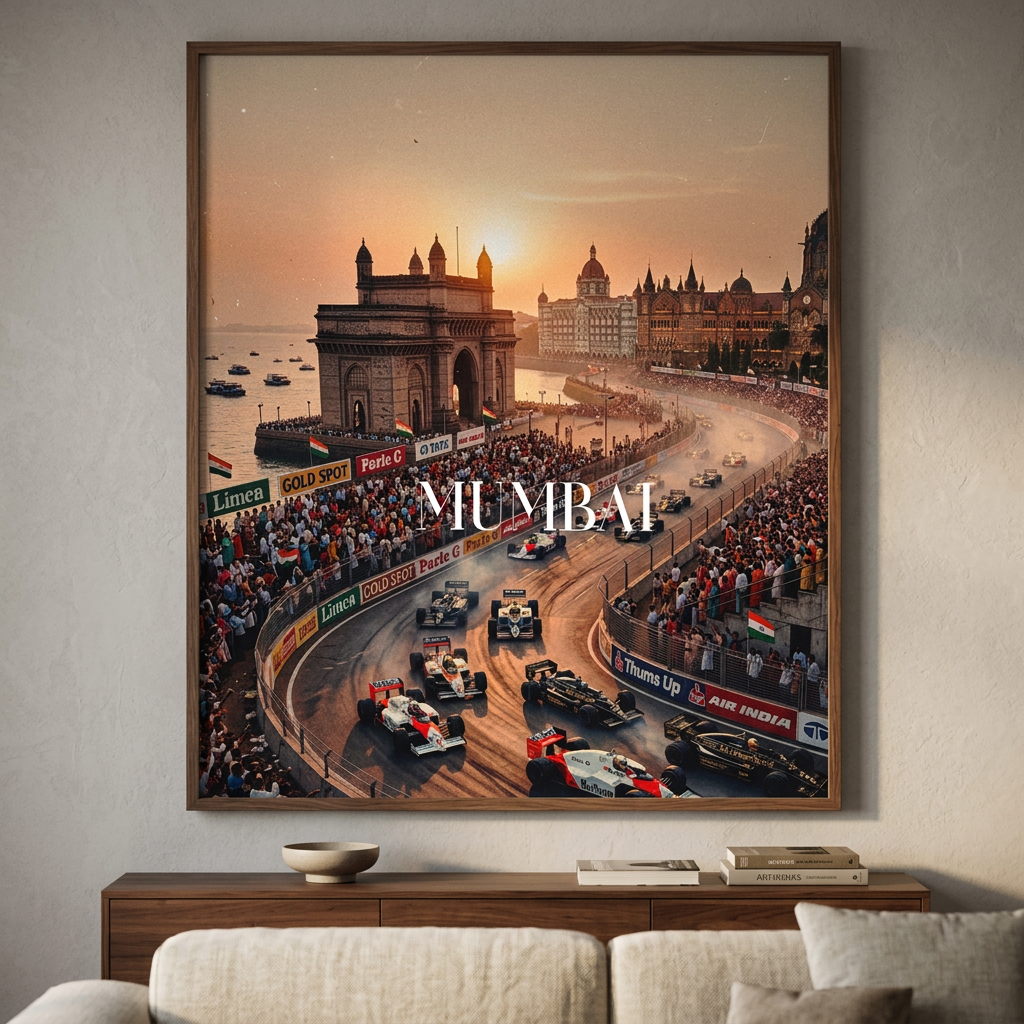 Mumbai F1 Poster im Wohnzimmer