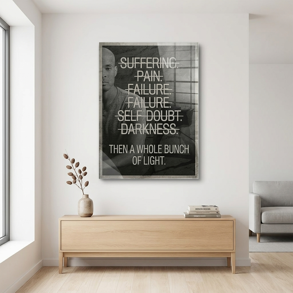 Goggins Mindset Acrylglas Raum-Mockup