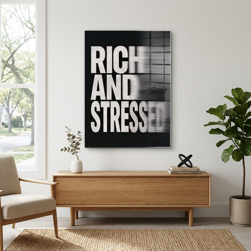 Rich and Stressed Motion Blur Acrylglas Raum-Mockup