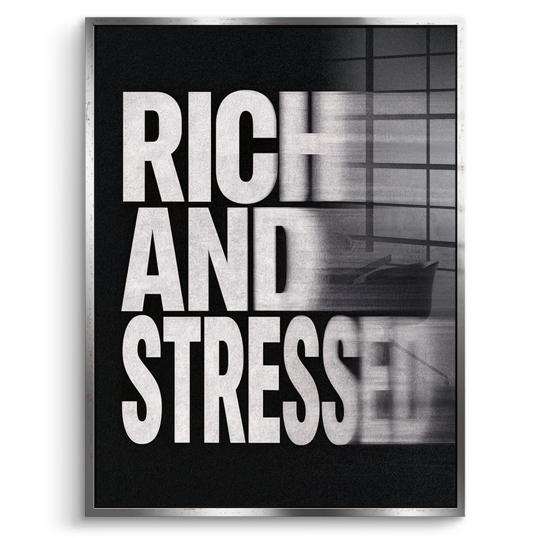 Rich and Stressed (Motion Blur) Acrylglasbild silberner Rahmen