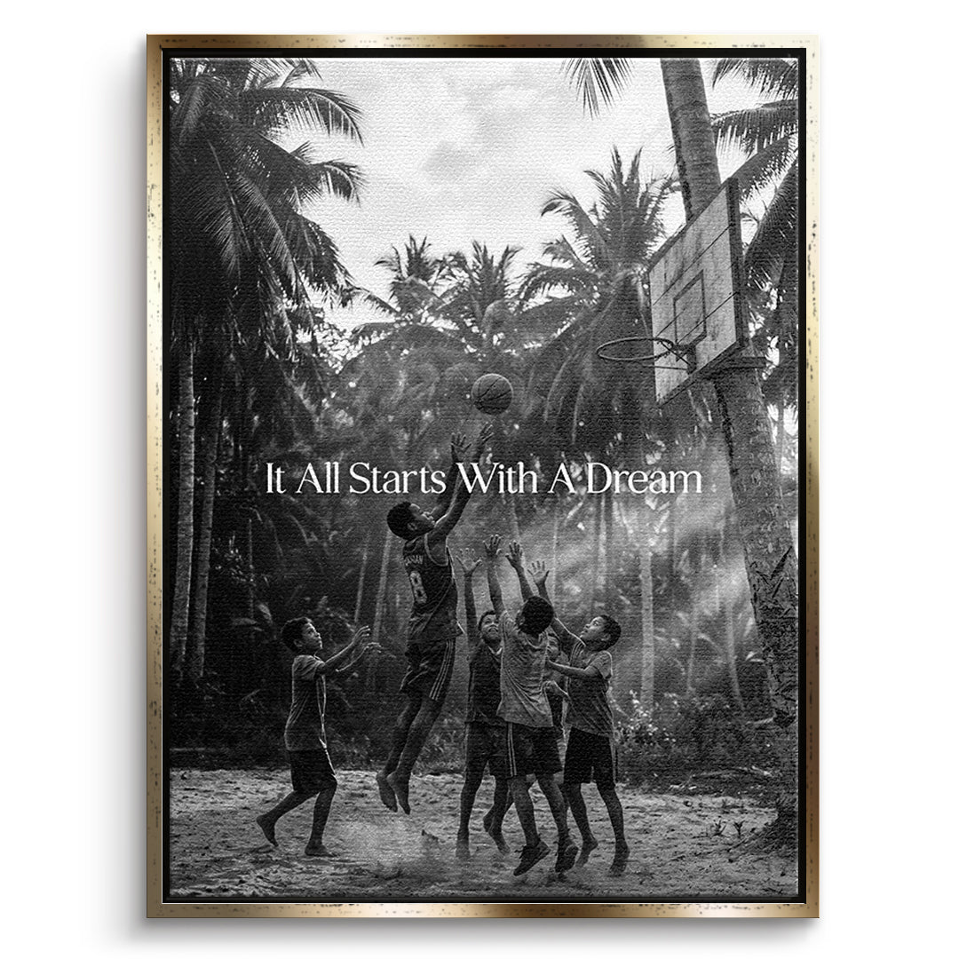 Dream Basketball Leinwand front gf S&W