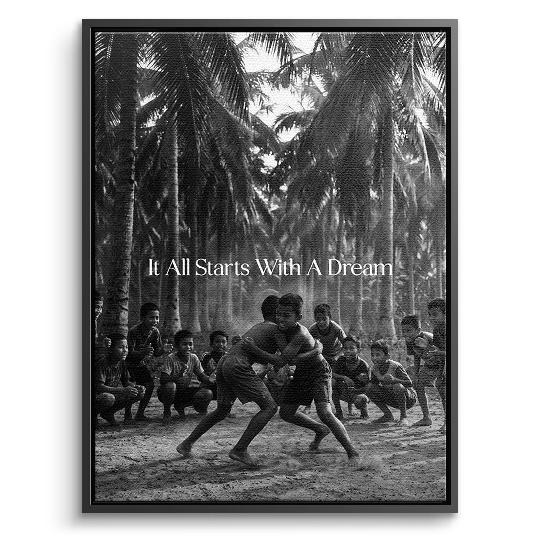 Dream Wrestling Leinwand Front Black Frame