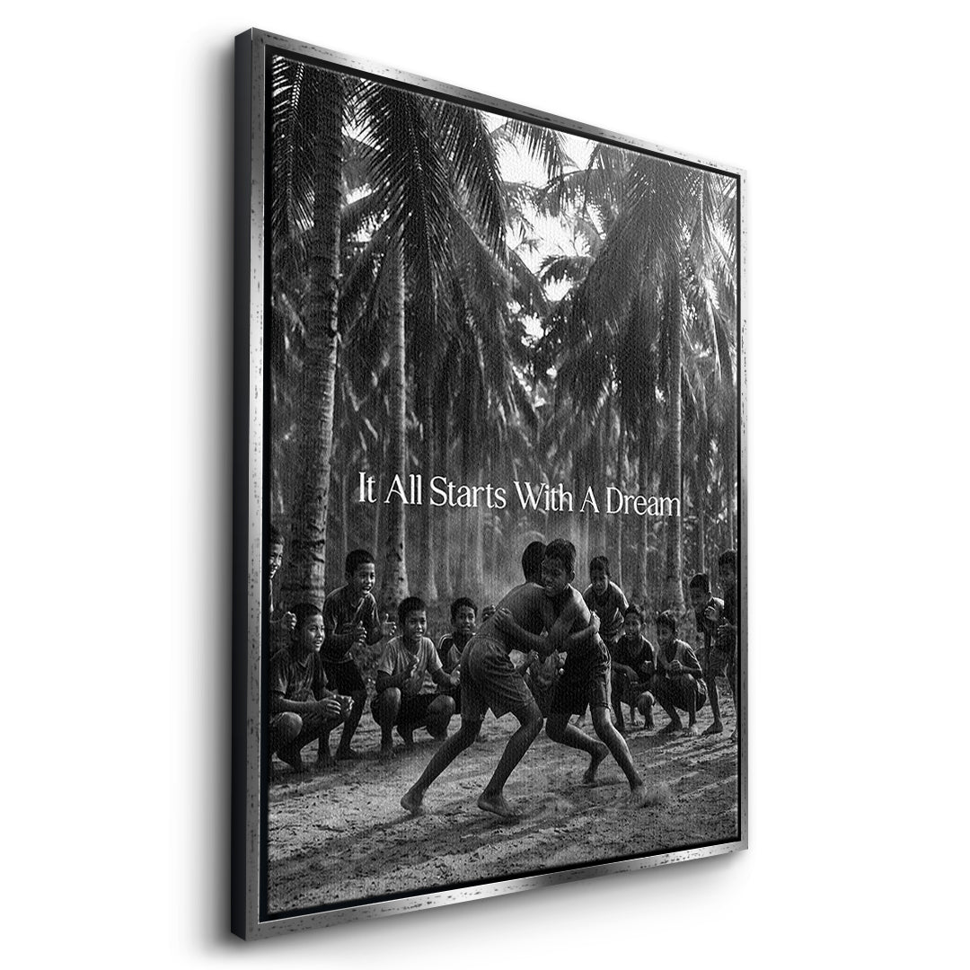 Dream Wrestling Leinwand Side Silver Frame