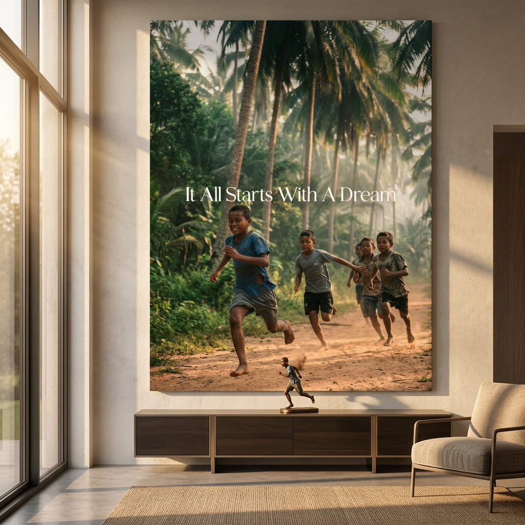 Dream Track&Field Leinwandbild Wohnzimmer Mockup