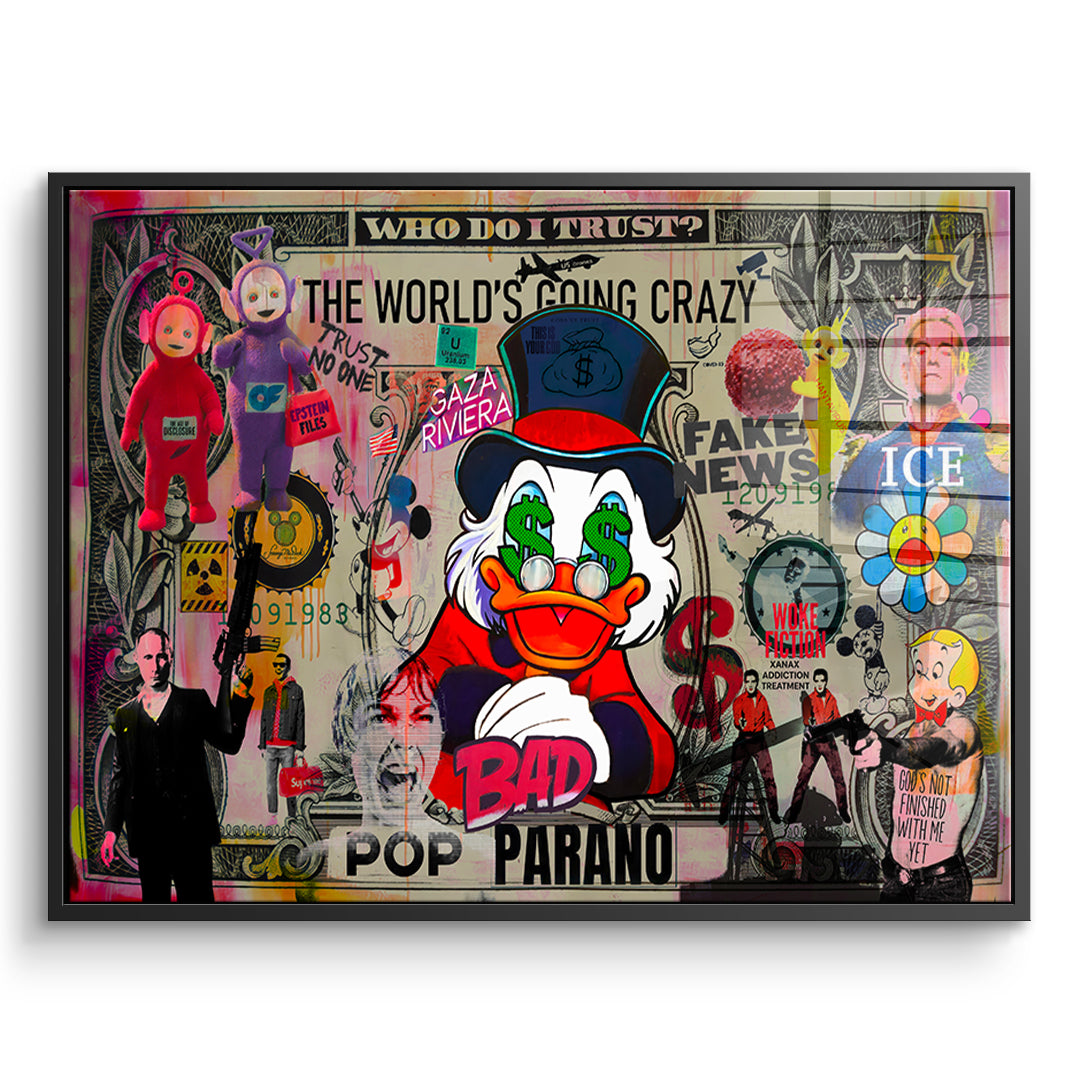 DOTCOMCANVAS FINAL POP PARANO Acrylglasbild Vorderansicht Schwarz