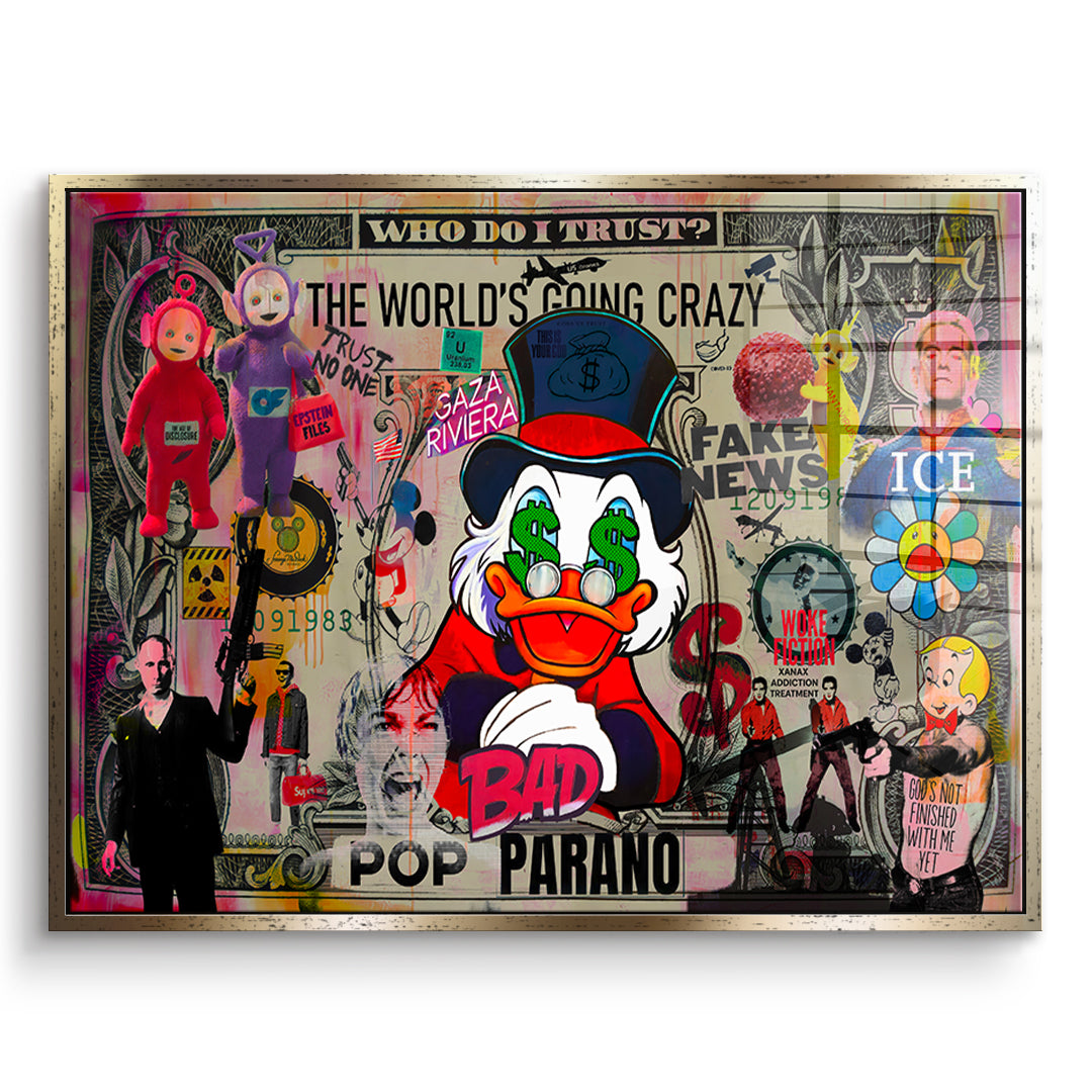 DOTCOMCANVAS FINAL POP PARANO Acrylglasbild Vorderansicht Gold