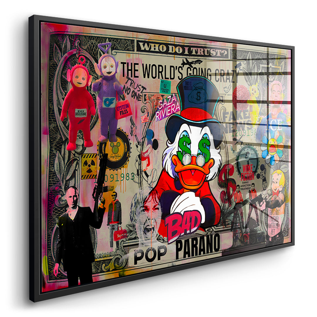 DOTCOMCANVAS FINAL POP PARANO Acrylglasbild Seitenansicht Schwarz