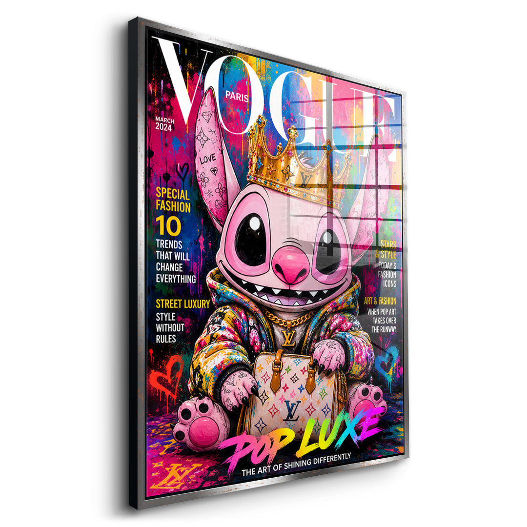 DOTCOMCANVAS Pop Luxe Acrylglasbild Seitenansicht mit silbernem Rahmen
