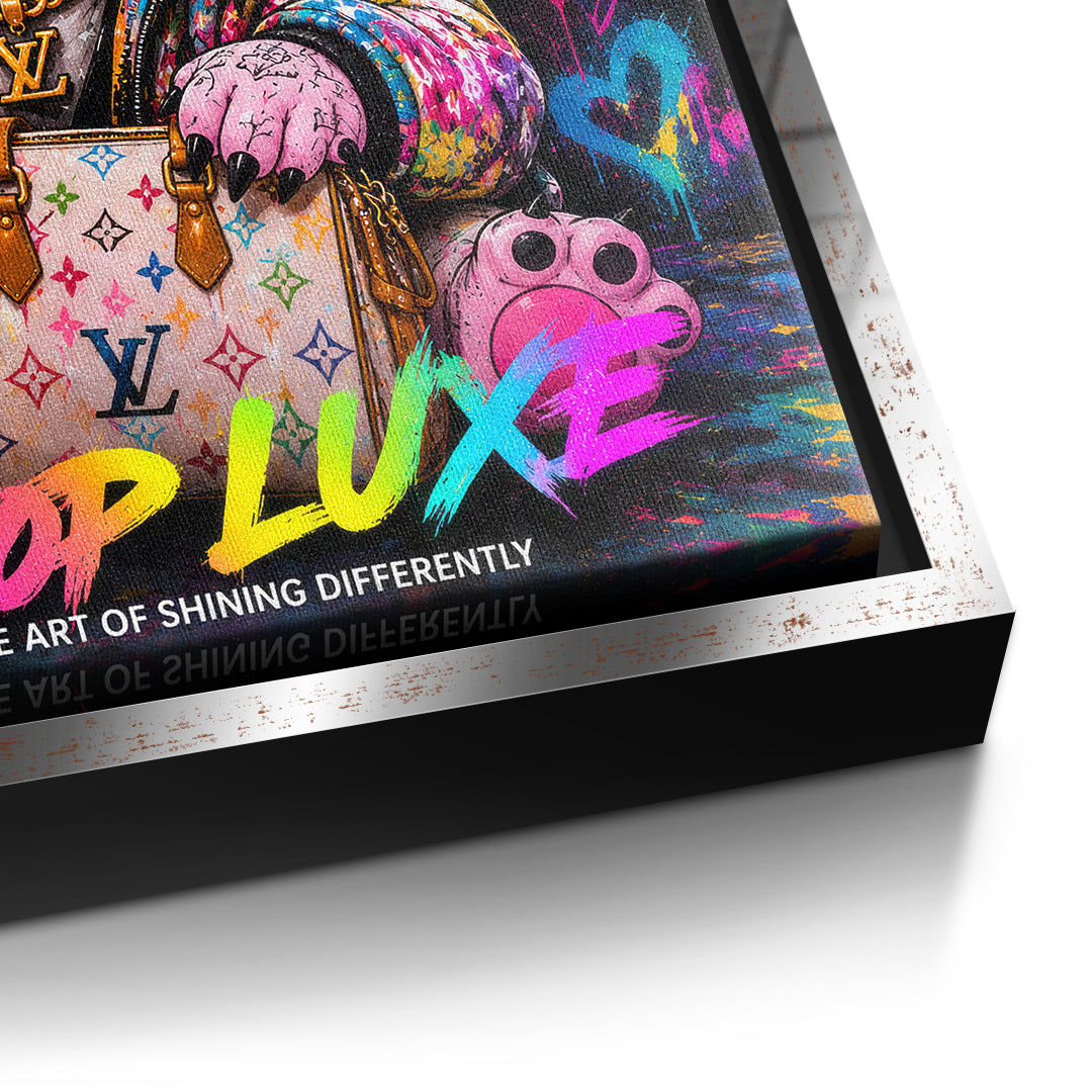 DOTCOMCANVAS Pop Luxe Leinwandbild Detailansicht mit silbernem Rahmen