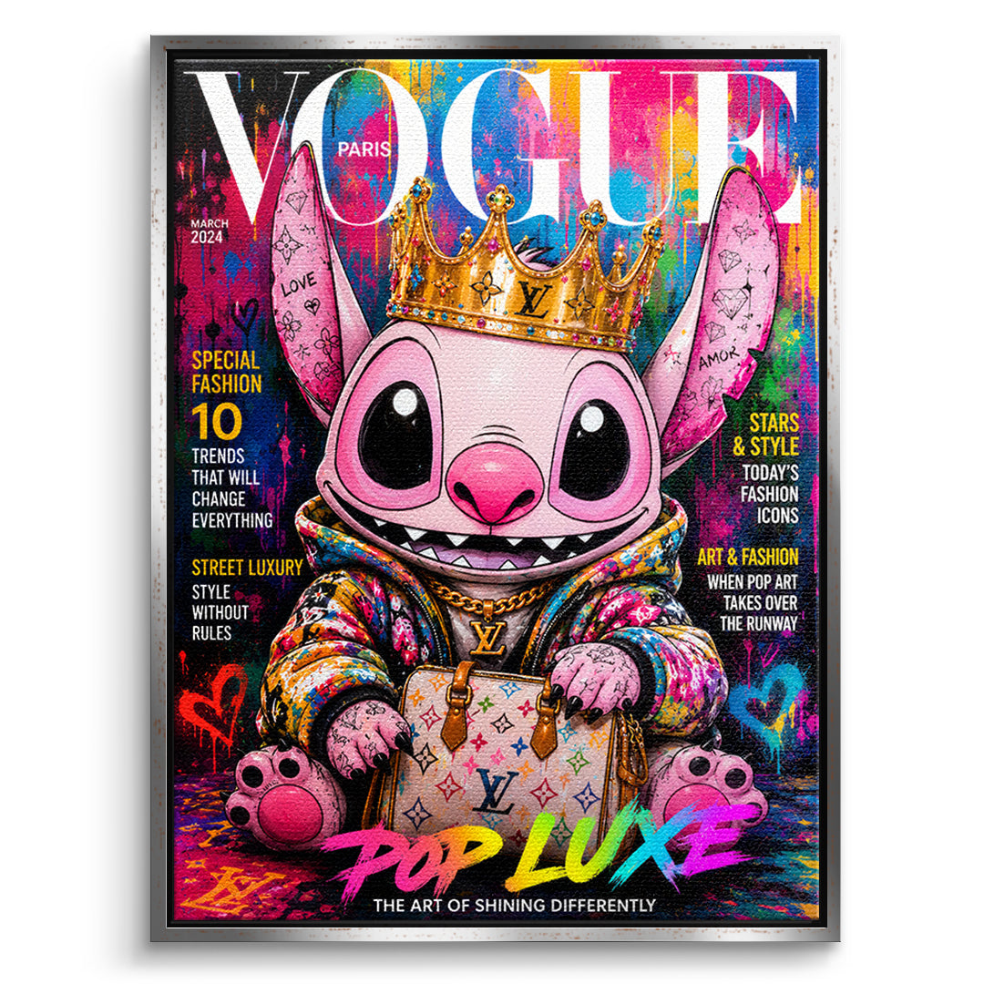 DOTCOMCANVAS Pop Luxe Leinwandbild Vorderansicht mit silbernem Rahmen