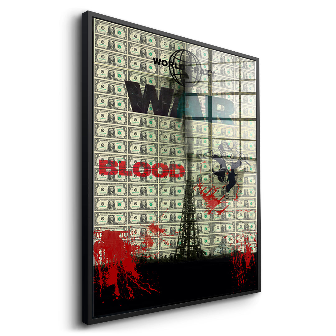 World Crazy Acrylglasbild Seitenansicht Schwarz