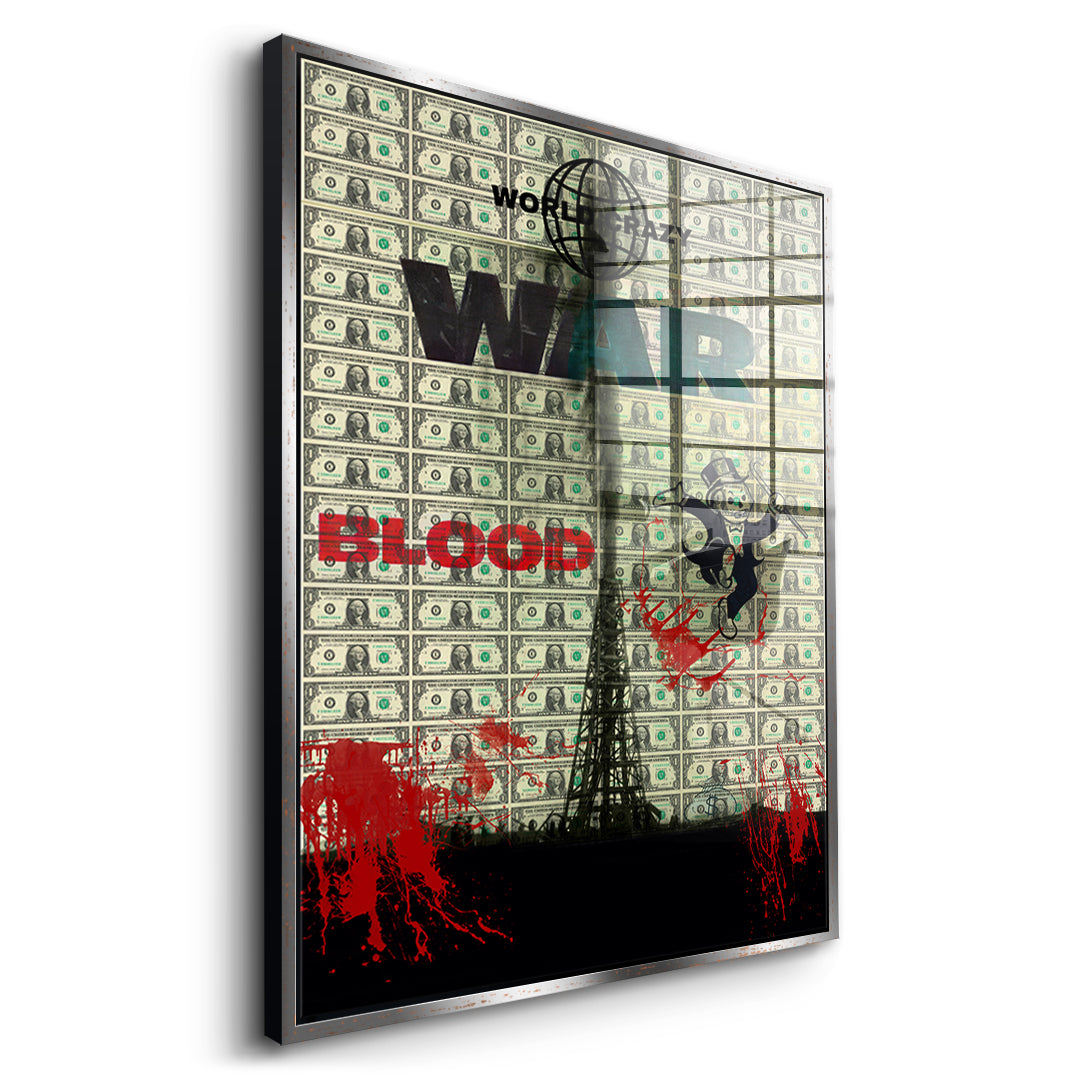 World Crazy Acrylglasbild Seitenansicht Silber