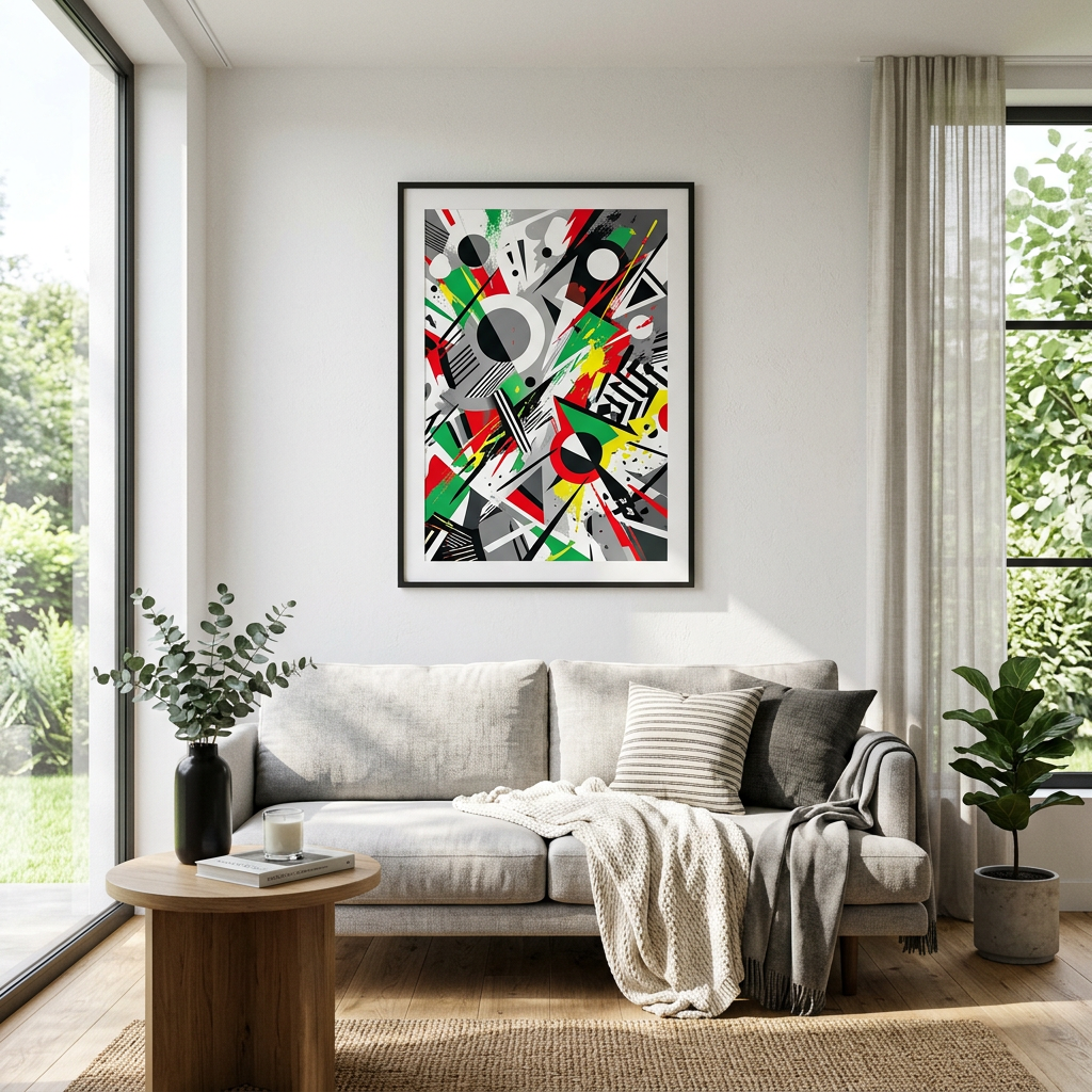 World Crazy Poster Wohnzimmer Mockup