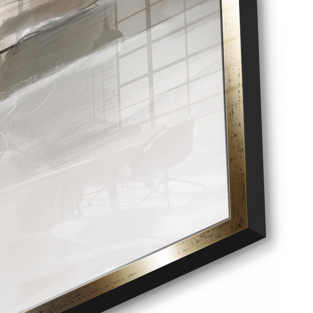 DOTCOMCANVAS Close To My Chest 02 Acrylglasbild Detailansicht goldener Rahmen