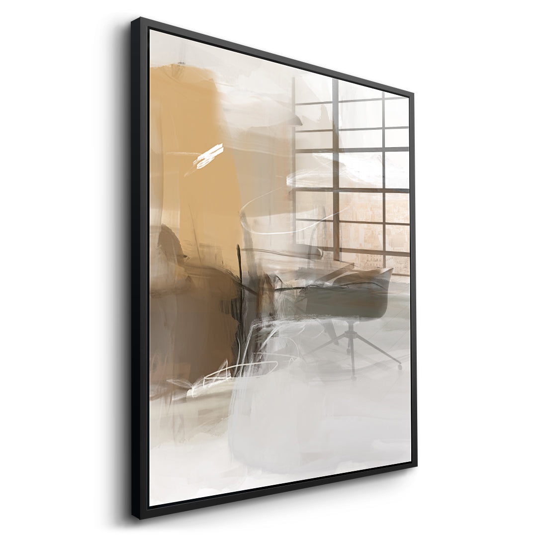 DOTCOMCANVAS Close To My Chest 02 Acrylglasbild Seitenansicht schwarzer Rahmen