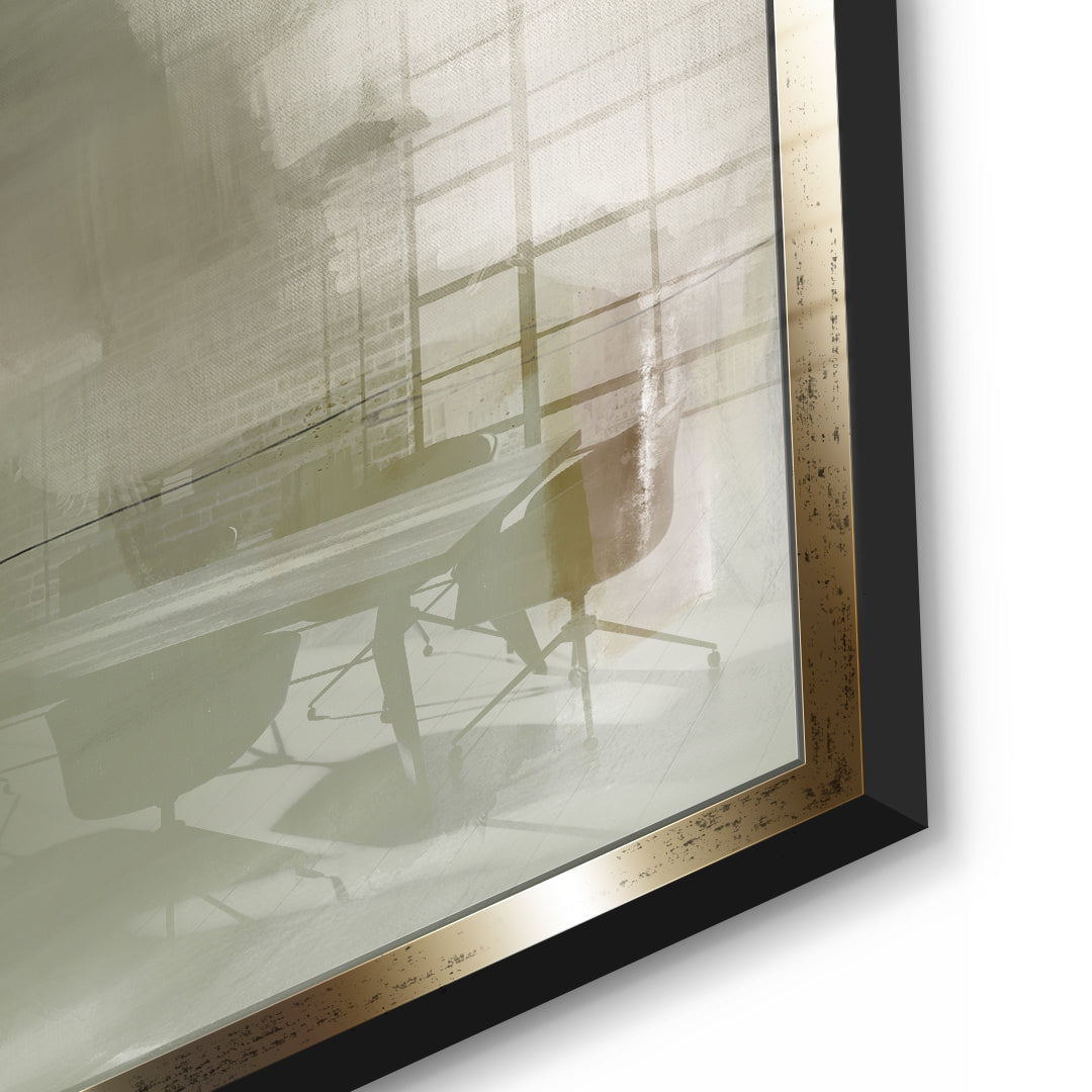 DOTCOMCANVAS Emerald Whispers Acrylglasbild Detailansicht goldener Rahmen