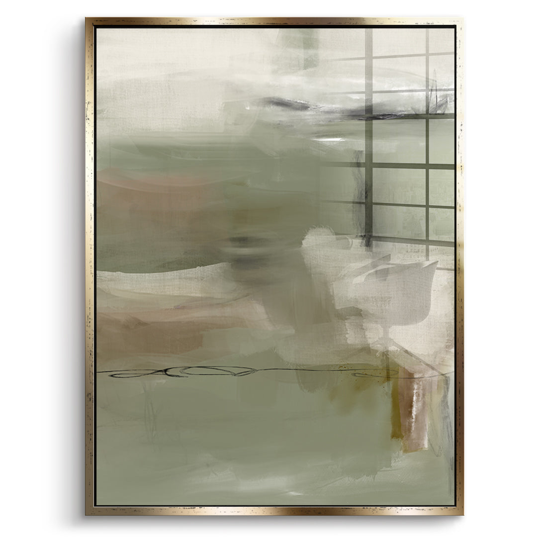DOTCOMCANVAS Emerald Whispers Acrylglasbild Vorderansicht goldener Rahmen