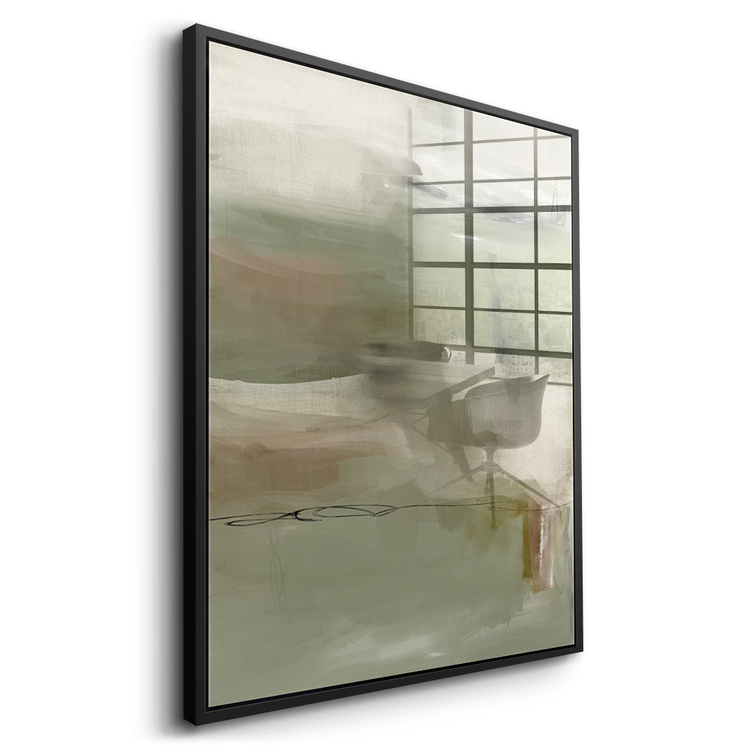 DOTCOMCANVAS Emerald Whispers Acrylglasbild Seitenansicht schwarzer Rahmen