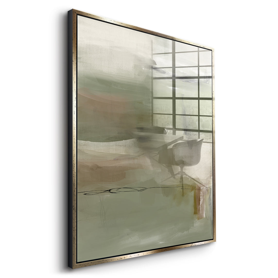 DOTCOMCANVAS Emerald Whispers Acrylglasbild Seitenansicht goldener Rahmen